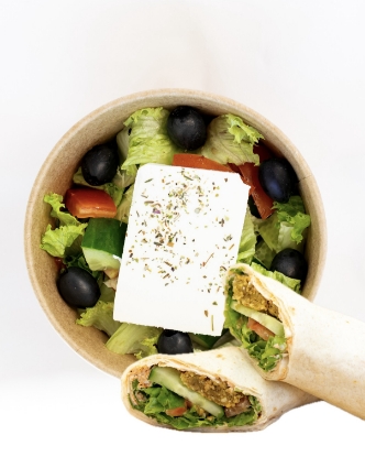Picture of Greek salad+Falafel wrap