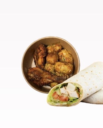 Picture of Roasted chicken drumsticks+Chicken Wrap
